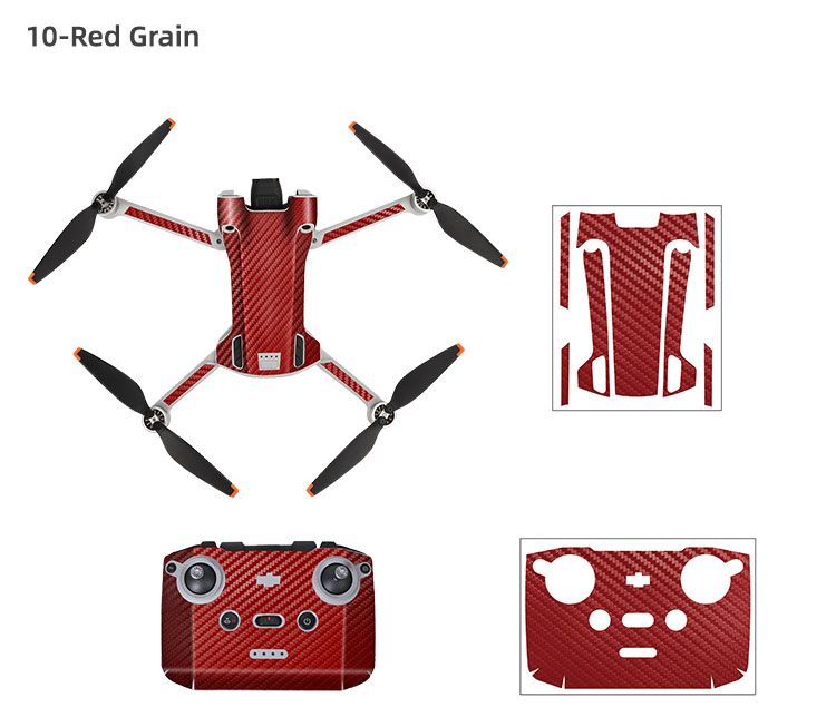 Sunnylife Skin Sticker for DJI Mini 3 Pro (RC-N1 RC Version)(Red Grain)