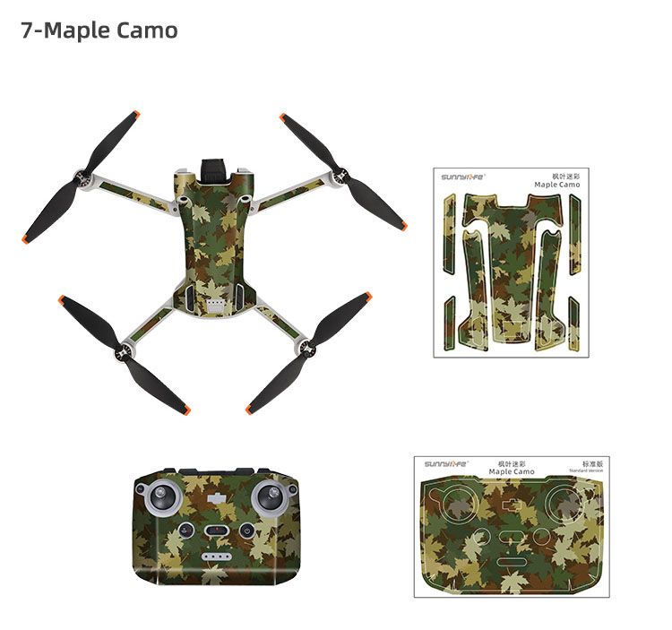 Sunnylife Skin Sticker for DJI Mini 3 Pro (RC-N1 RC Version)(Maple Camo)