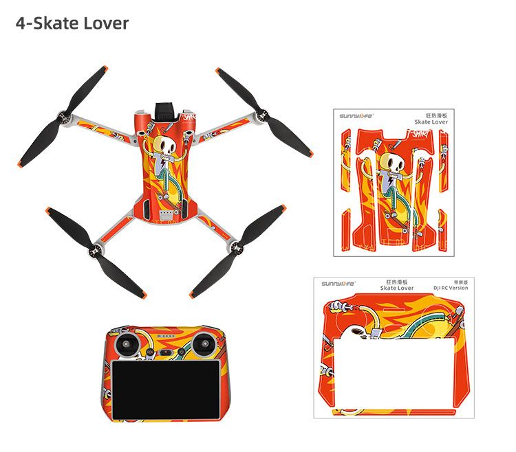 Sunnylife Skin Sticker for DJI Mini 3 Pro (DJI RC Version)(Skate Lover)