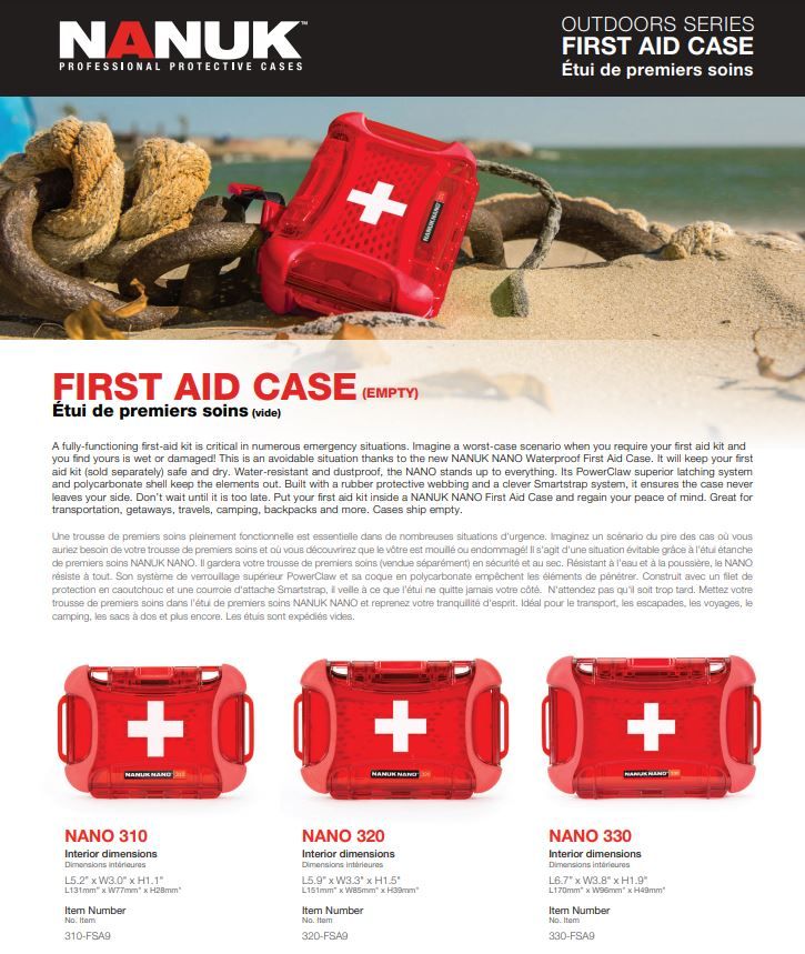 Nanuk 330 Case with First Aid Logo (Empty)(Red)