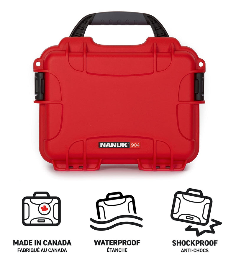 Nanuk 904 Case with Cubed Foam (Red)