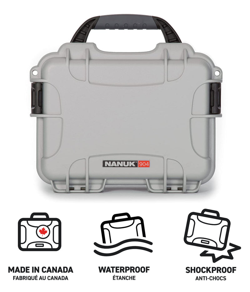 Nanuk 904 Case with Cubed Foam (Silver)