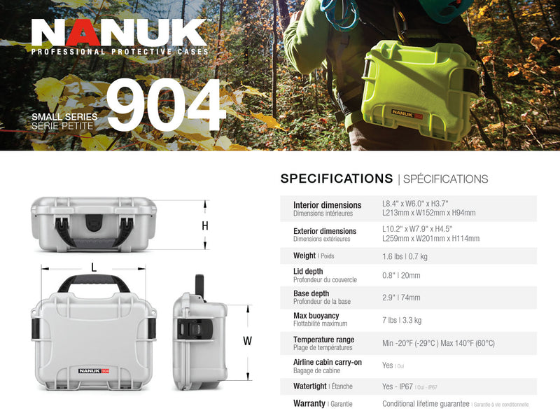 Nanuk 904 Case Empty (Silver)