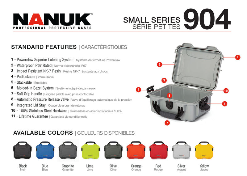 Nanuk 904 Case Empty (Silver)