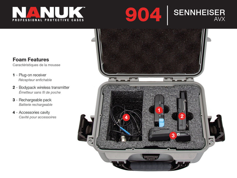 Nanuk 904 Case for Sennheiser AVX (Red)