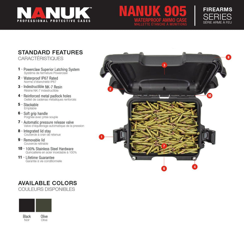 Nanuk 905 Case Empty with White Target Logo (Black)