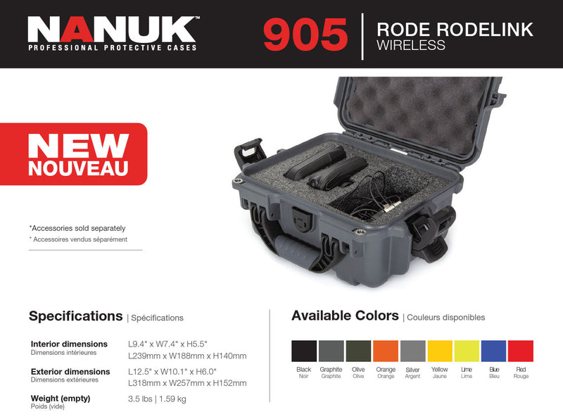 Nanuk 905 Case for Rode RODELink Wireless (Lime)