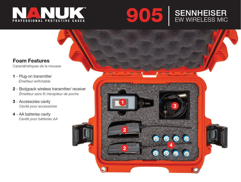 Nanuk 905 Case for Sennheiser EW Wireless Mic (Red)