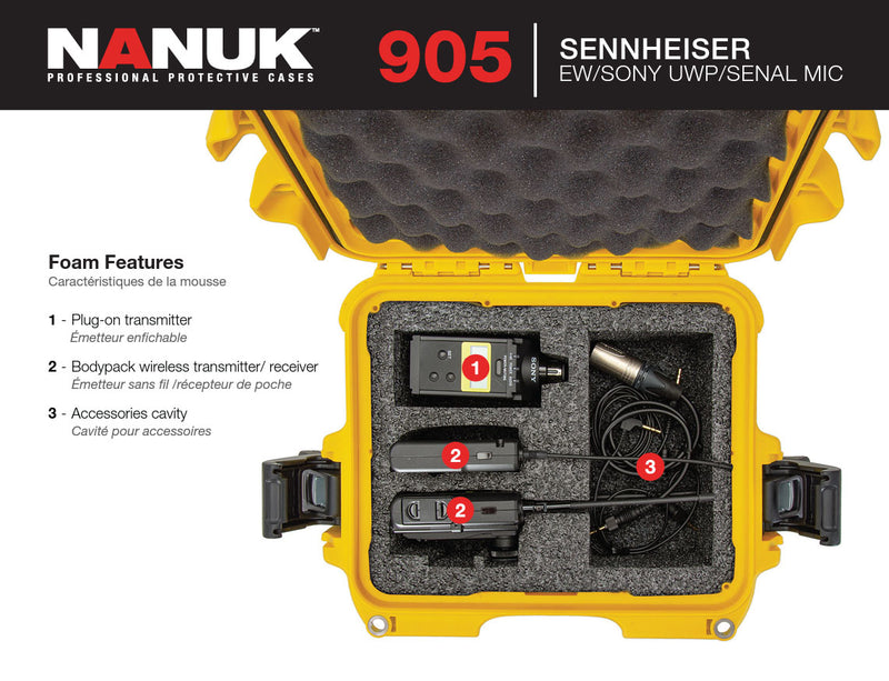 Nanuk 905 Case for Sennheiser EW/Sony or UWP/Senal System (Lime)