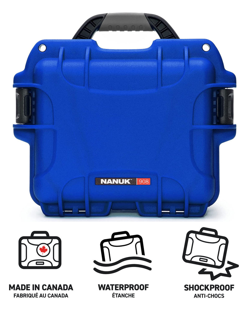 Nanuk 908 Case with Cubed Foam (Blue)