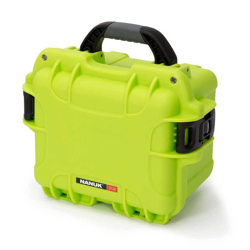 Nanuk 908 Case with Cubed Foam (Lime)