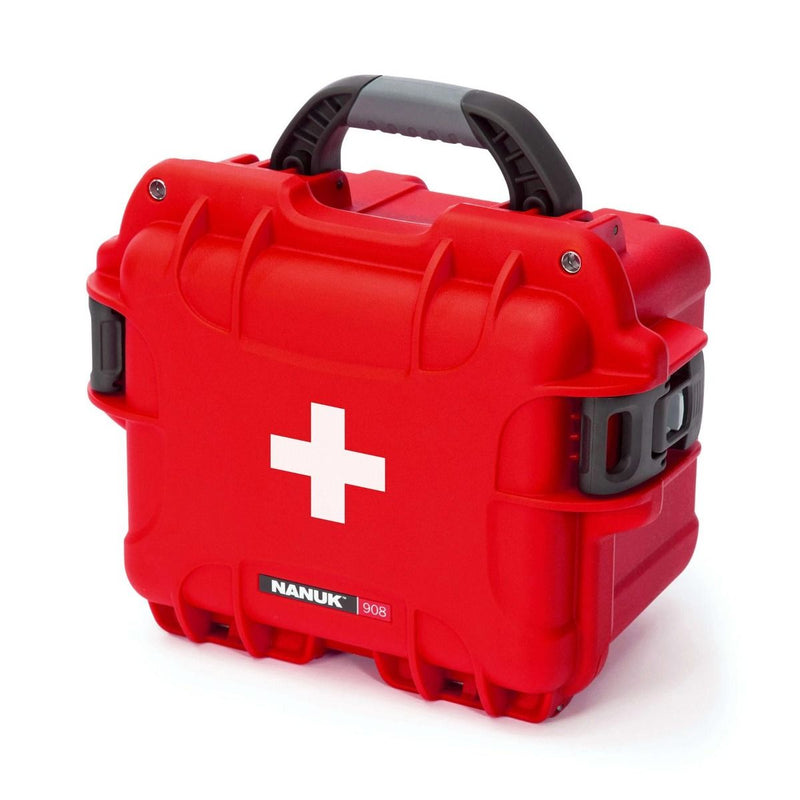 Nanuk 908 Case with First Aid Logo (Red)