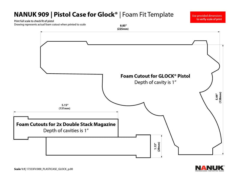 Nanuk 909 Gun Case for Glock (Black)