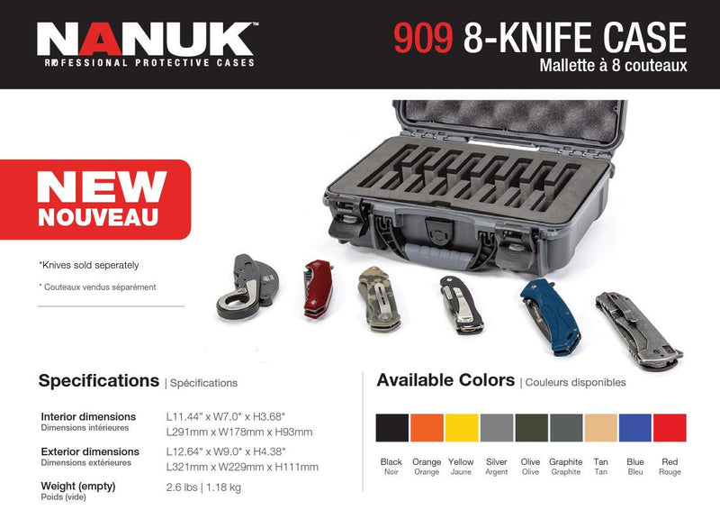 Nanuk 909 Case for 8 Knives (Olive)