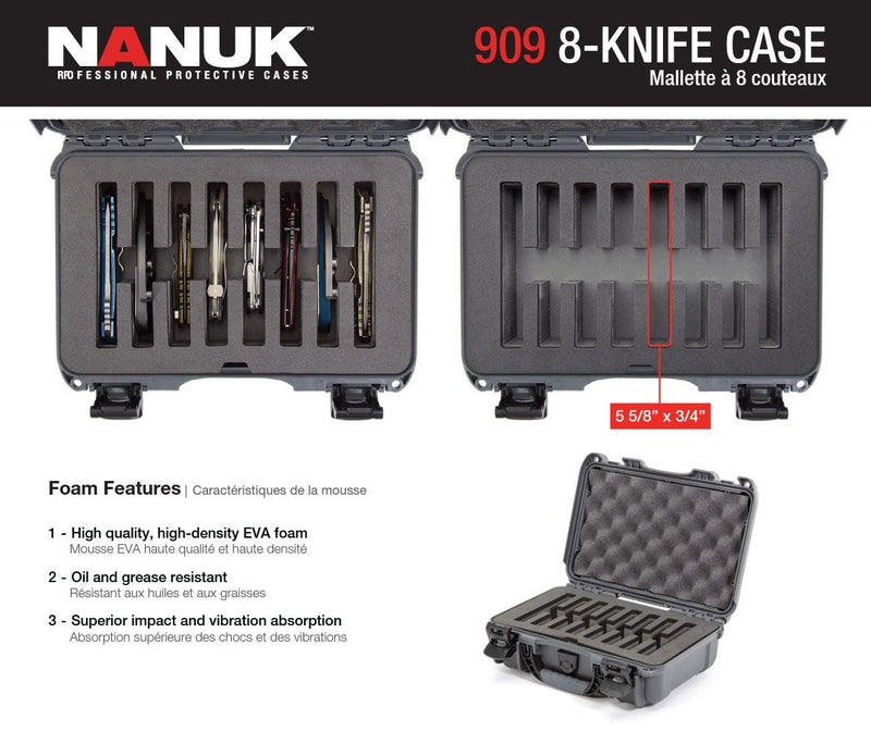 Nanuk 909 Case for 8 Knives (Olive)