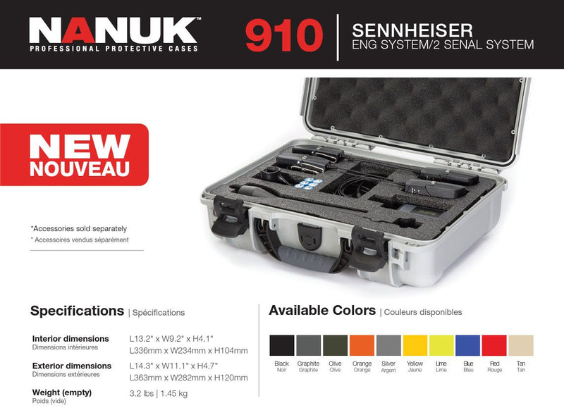 Nanuk 910 Case for Sennheiser ENG or Senal System (Graphite)