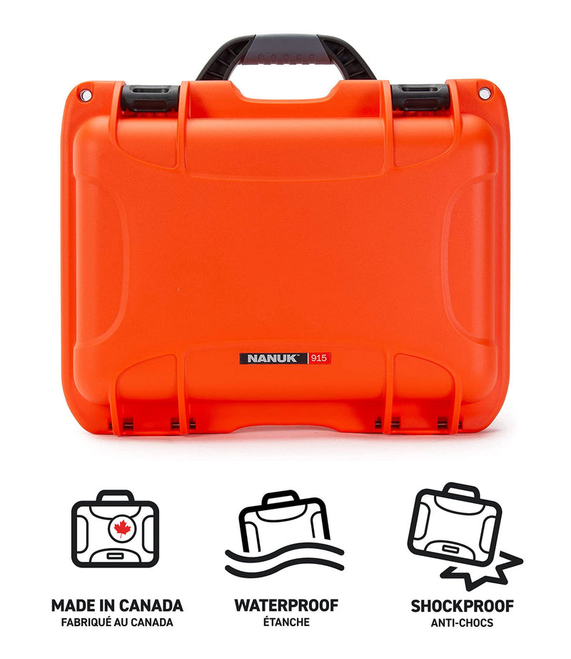 Nanuk 915 Case with Cubed Foam (Orange)