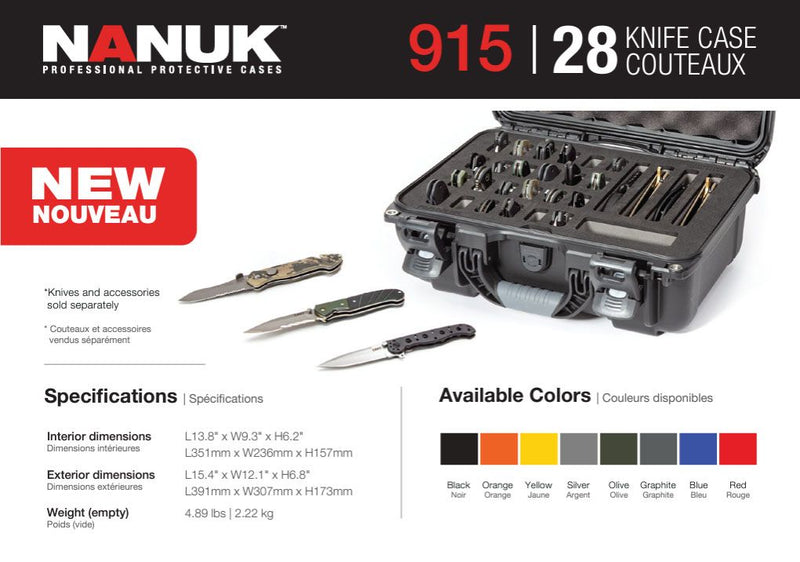 Nanuk 915 Case for 28 Knives (Black)