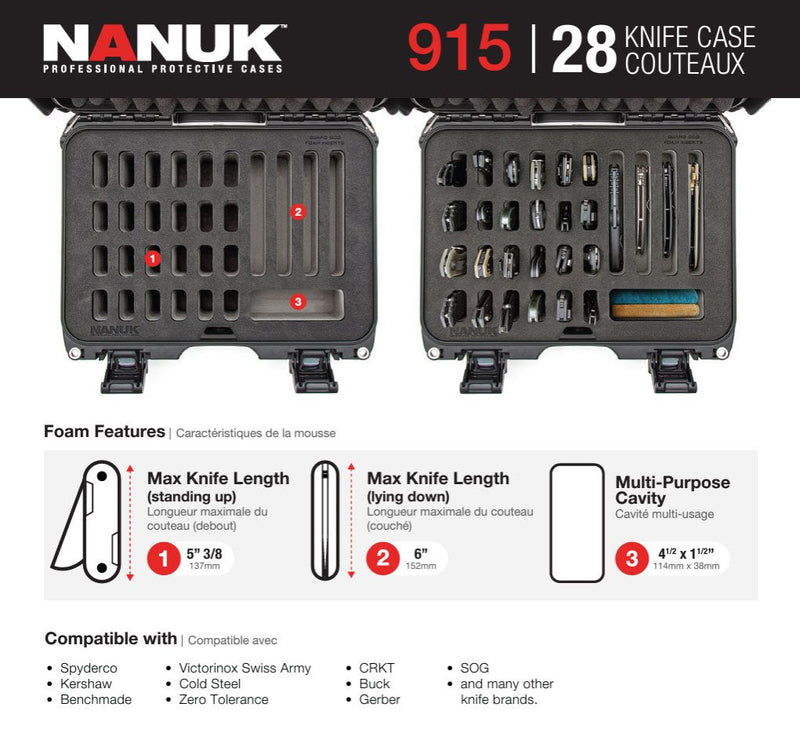 Nanuk 915 Case for 28 Knives (Black)