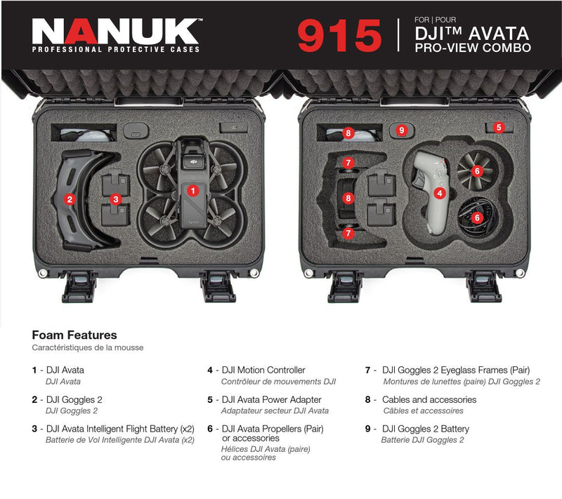 Nanuk 915 Case for DJI Avata Pro-View Combo (Black)