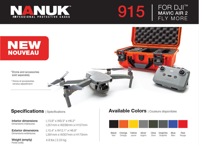 Nanuk 915 Case for Mavic Air 2 Fly More (Blue)