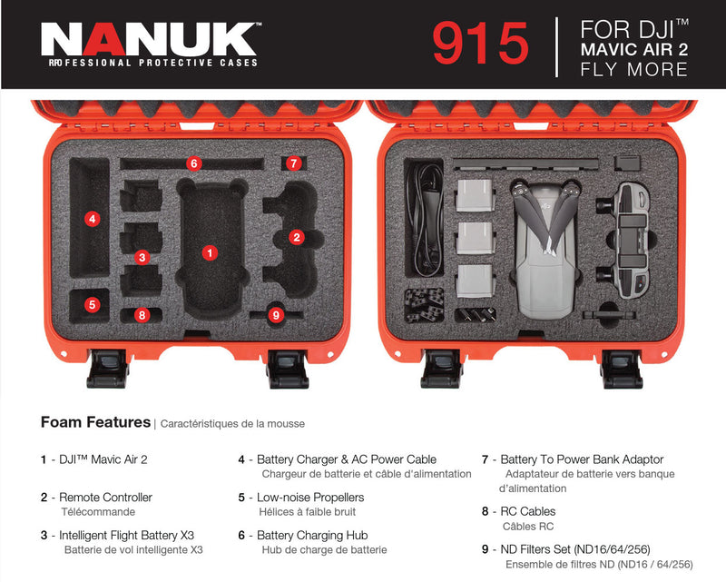 Nanuk 915 Case for Mavic Air 2 Fly More (Graphite)