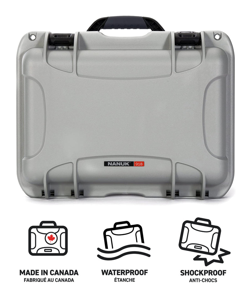 Nanuk 918 Case with Cubed Foam (Silver)