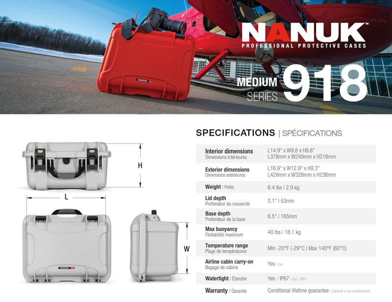 Nanuk 918 Case Empty (Graphite)