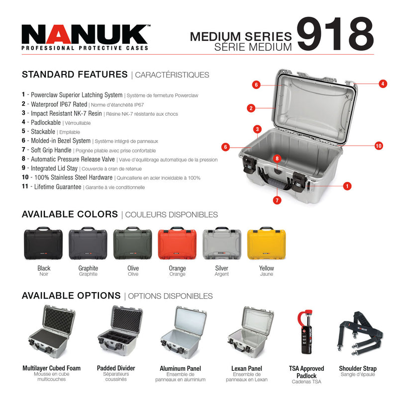 Nanuk 918 Case with Padded Divider (Black)