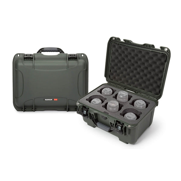 Nanuk 918 Case for 6 Camera Lens (Olive)