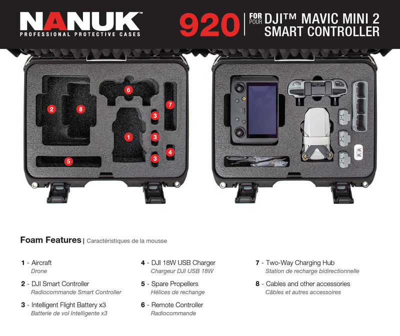 Nanuk 920 Case for DJI Mini 2 and Smart Controller (Blue)