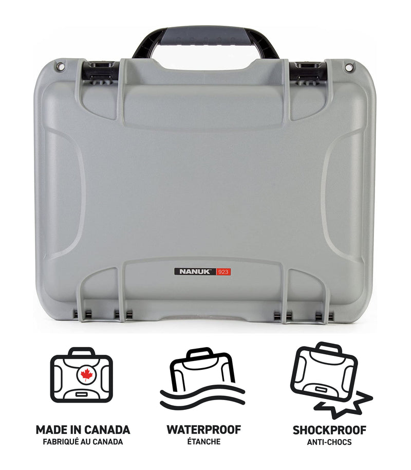 Nanuk 923 Case with Cubed Foam (Silver)