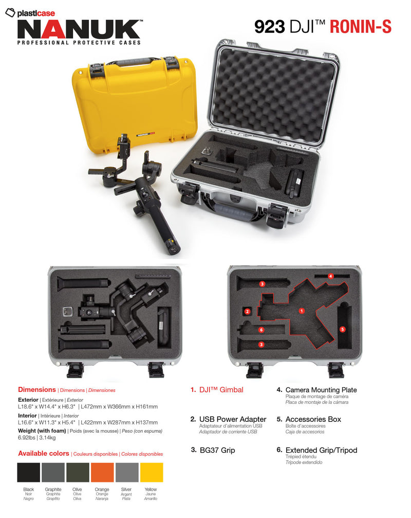 Nanuk 923 Case for Ronin-S (Silver)