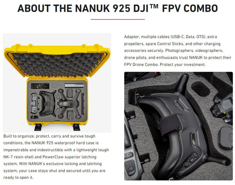 Nanuk 925 Case for DJI FPV Combo Drone (Orange)