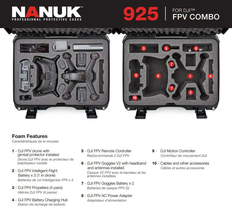 Nanuk 925 Case for DJI FPV Combo Drone (Silver)