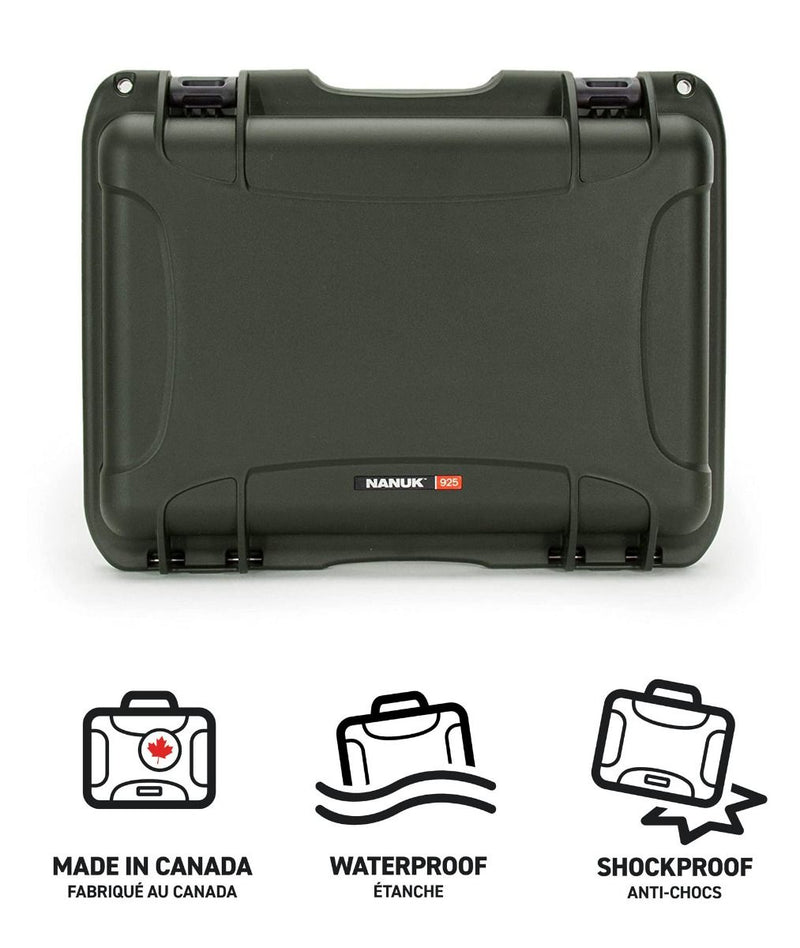 Nanuk 925 Case with Lid Organizer for 1 body DSLR (Olive)