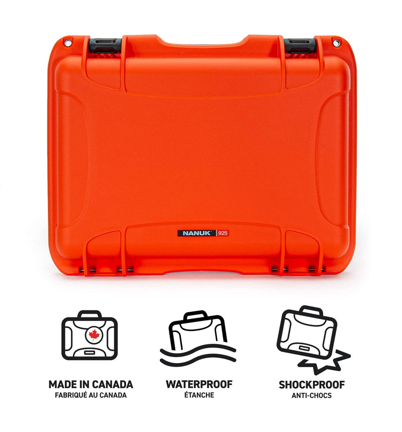 Nanuk 925 Case with Padded Divider and Lid Organizer (Orange)