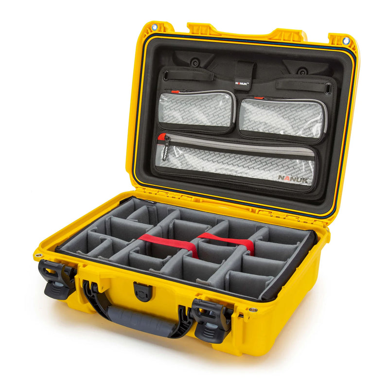 Nanuk 925 Case with Padded Divider and Lid Organizer (Yellow)