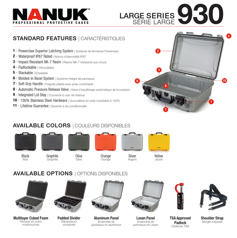 Nanuk 930 Case with Cubed Foam (Graphite)