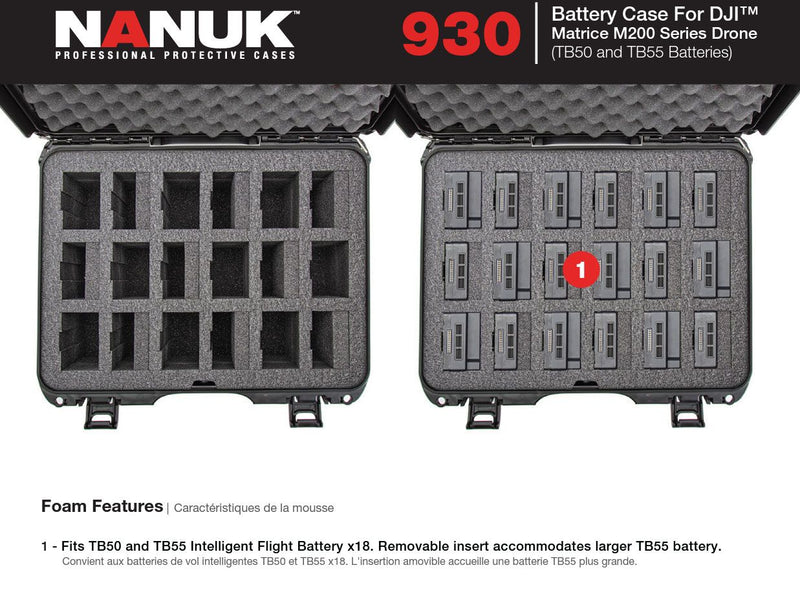 Nanuk 930 Case for Matrice 200 Batteries (TB55/TB50) (Silver)