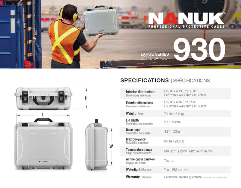 Nanuk 930 Case with Padded Divider (Olive)
