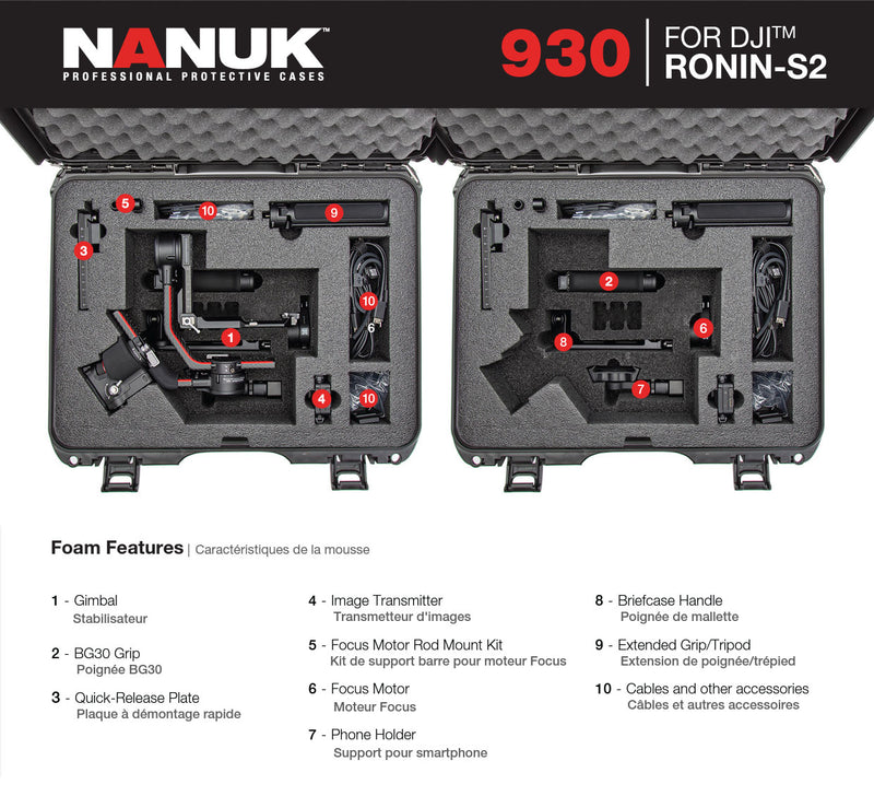 Nanuk 930 Case for DJI Ronin-S2 (Black)