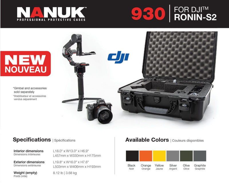 Nanuk 930 Case for DJI Ronin-SC2 (Graphite)