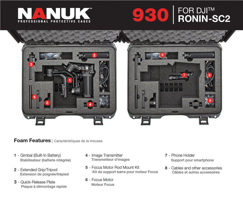 Nanuk 930 Case for Ronin-SC2 (Yellow)