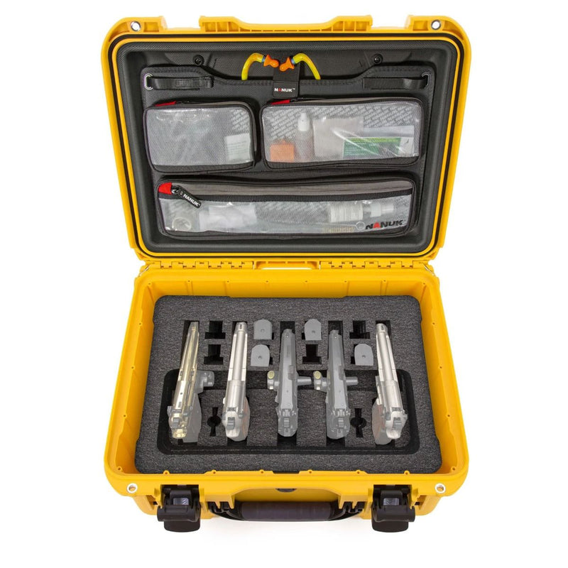 Nanuk 933 5 UP Gun Case with Lid Organizer (Yellow)