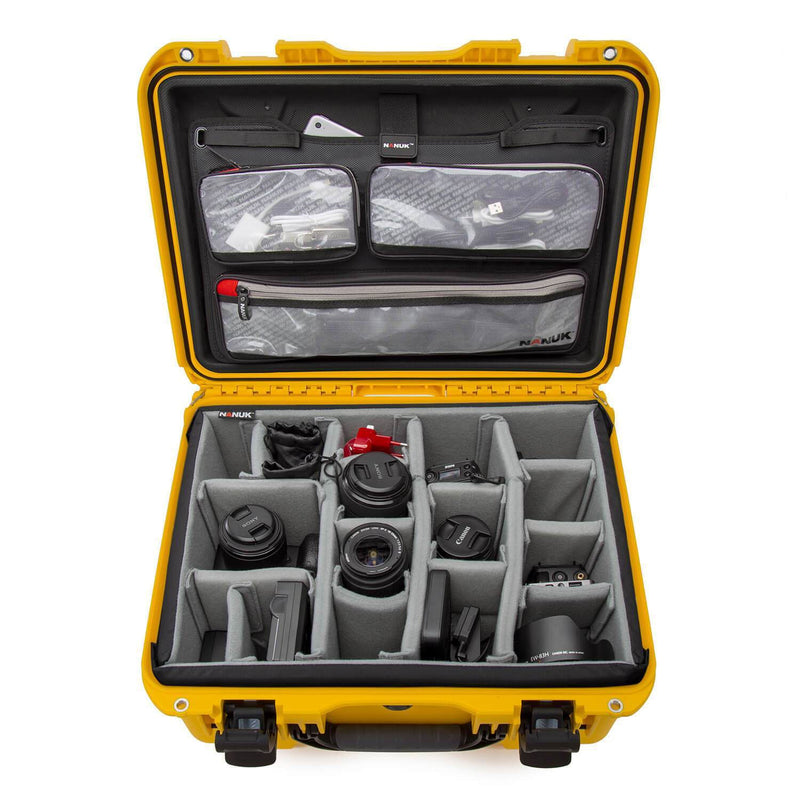 Nanuk 933 Pro Photo Case with Padded Divider and Lid Organizer (Yellow)