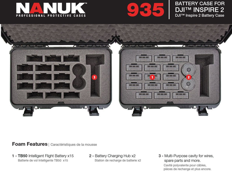 Nanuk 935 Case for Inspire 2 Batteries (Silver)