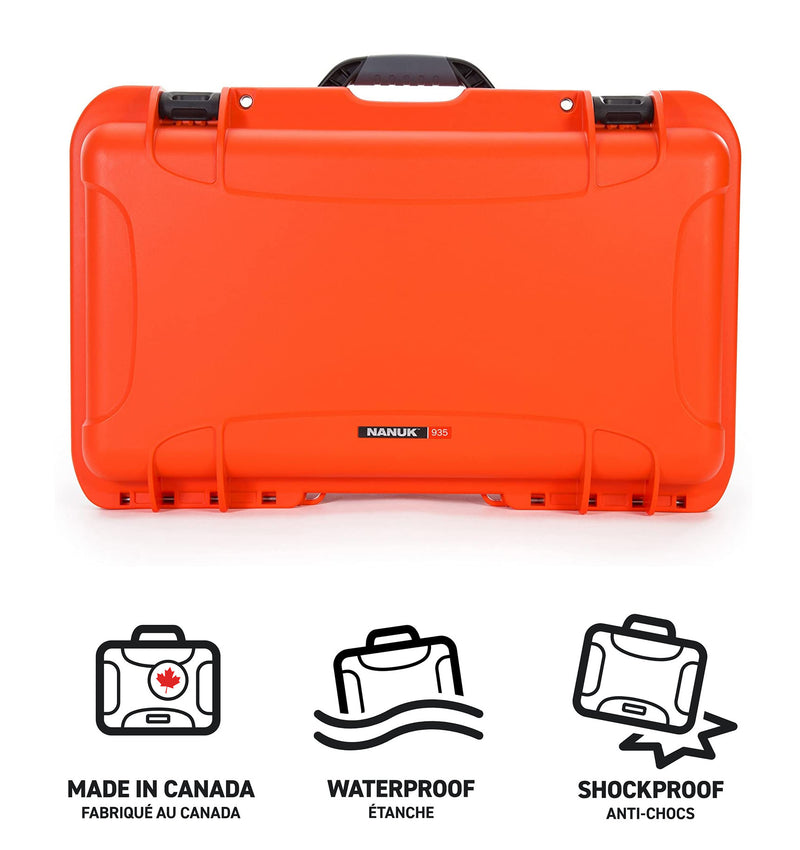 Nanuk 935 Case with Cubed Foam and Lid Organizer (Orange)