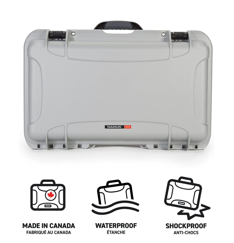 Nanuk 935 Case with Cubed Foam and Lid Organizer (Silver)