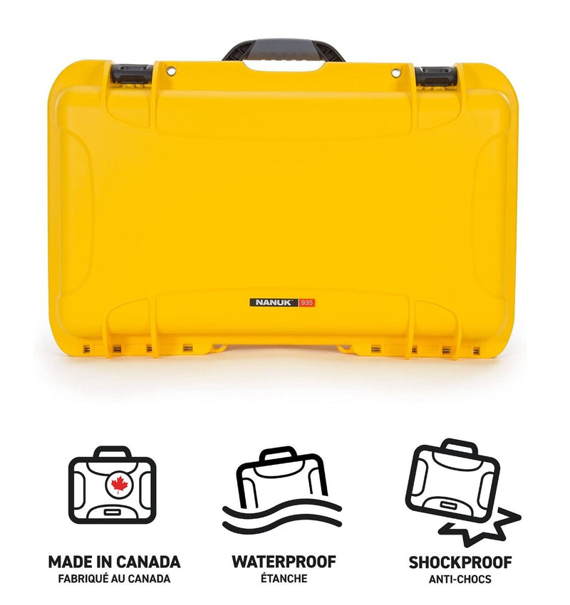 Nanuk 935 Case with Cubed Foam and Lid Organizer (Yellow)